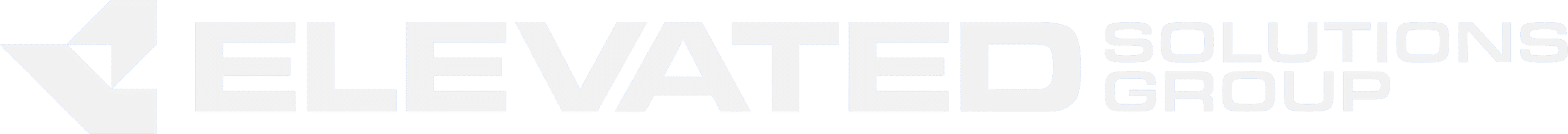 Logo for Elevated Solutions Group. The design features a stylized arrow pointing upward to the left of the text. The company name appears in large, bold letters, with "SOLUTIONS GROUP" in smaller text to the right.